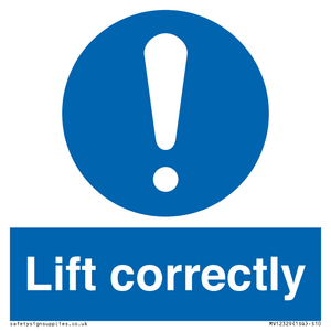 Lift correctly sign